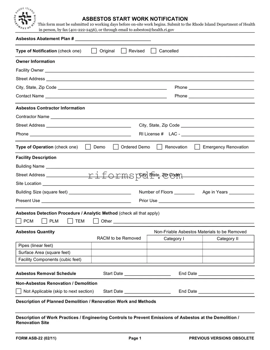 Blank Rhode Island Asb 22 PDF Template