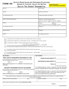 Blank Rhode Island 100 PDF Template