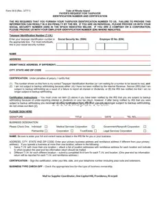 Blank Rhode Island W 9 PDF Template
